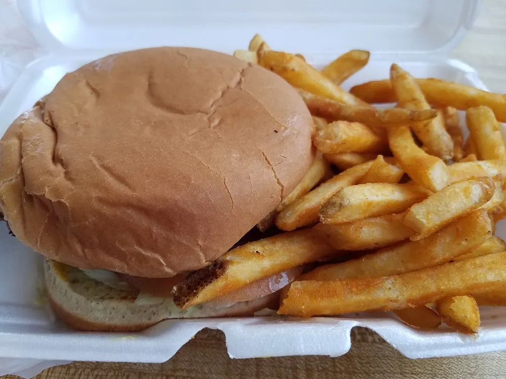 Hamburger & Cajun Fries